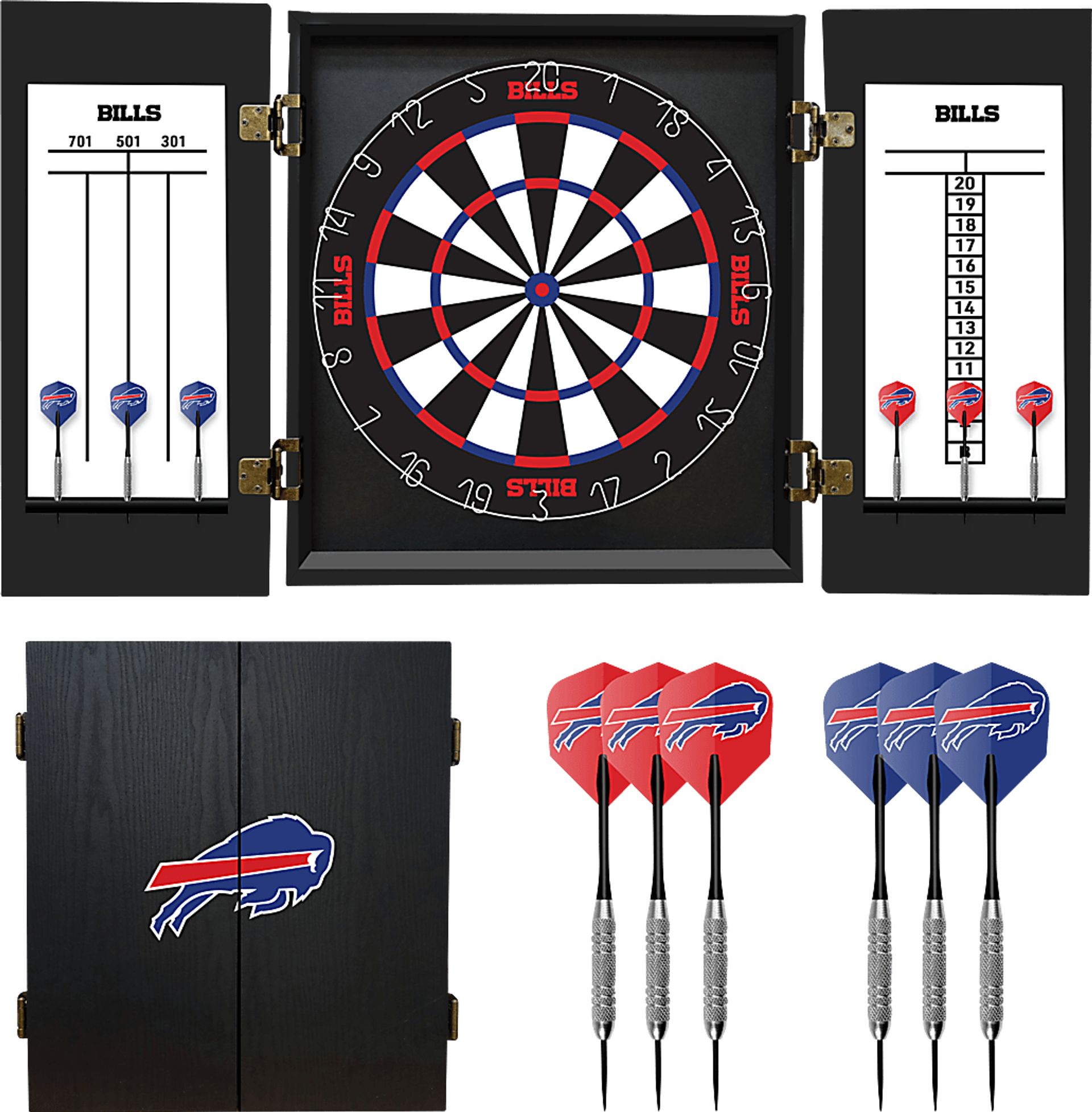 Buffalo Bills Black Dartboard Set - Image 1