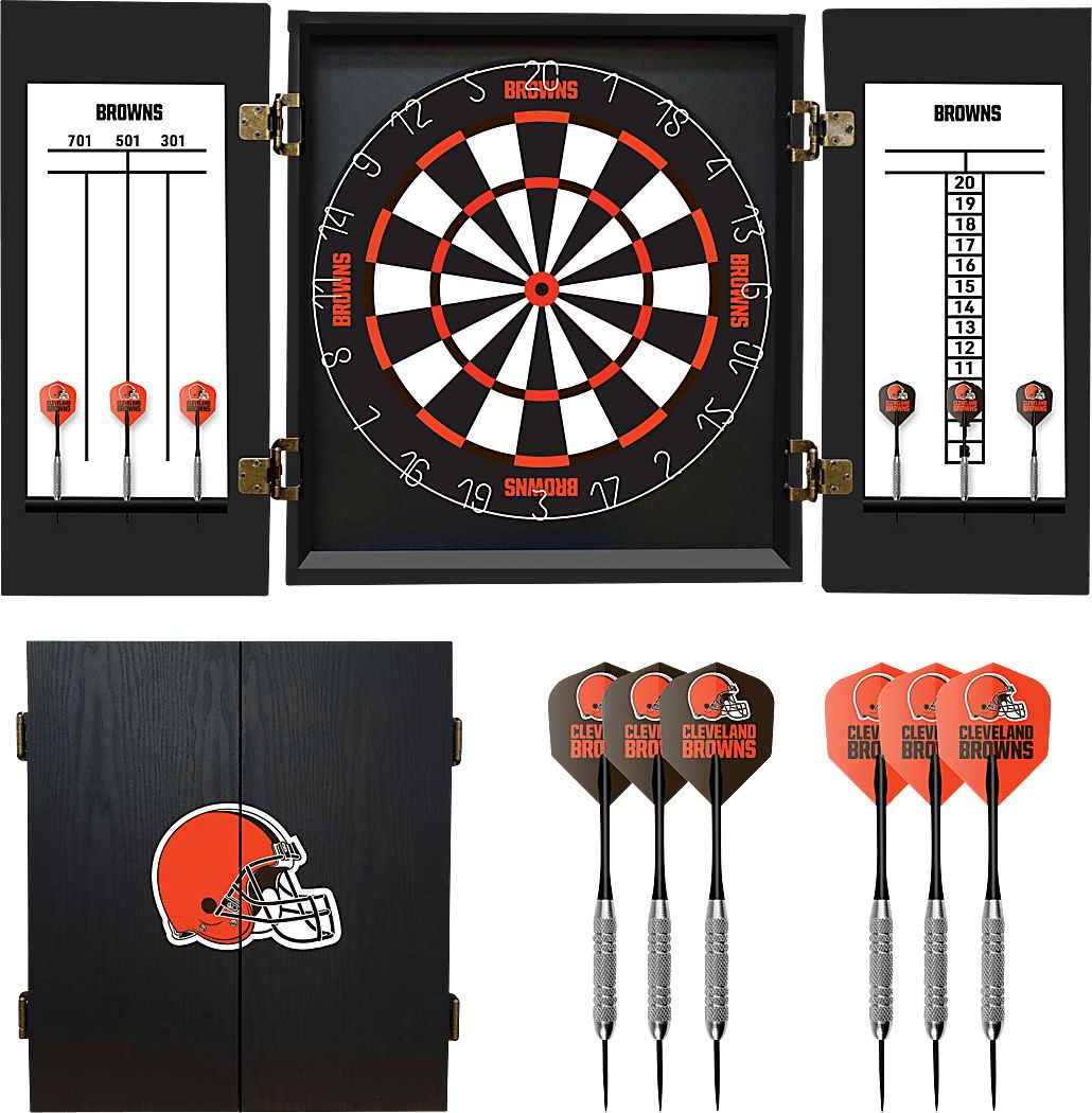 Cleveland Browns Black Dartboard Set