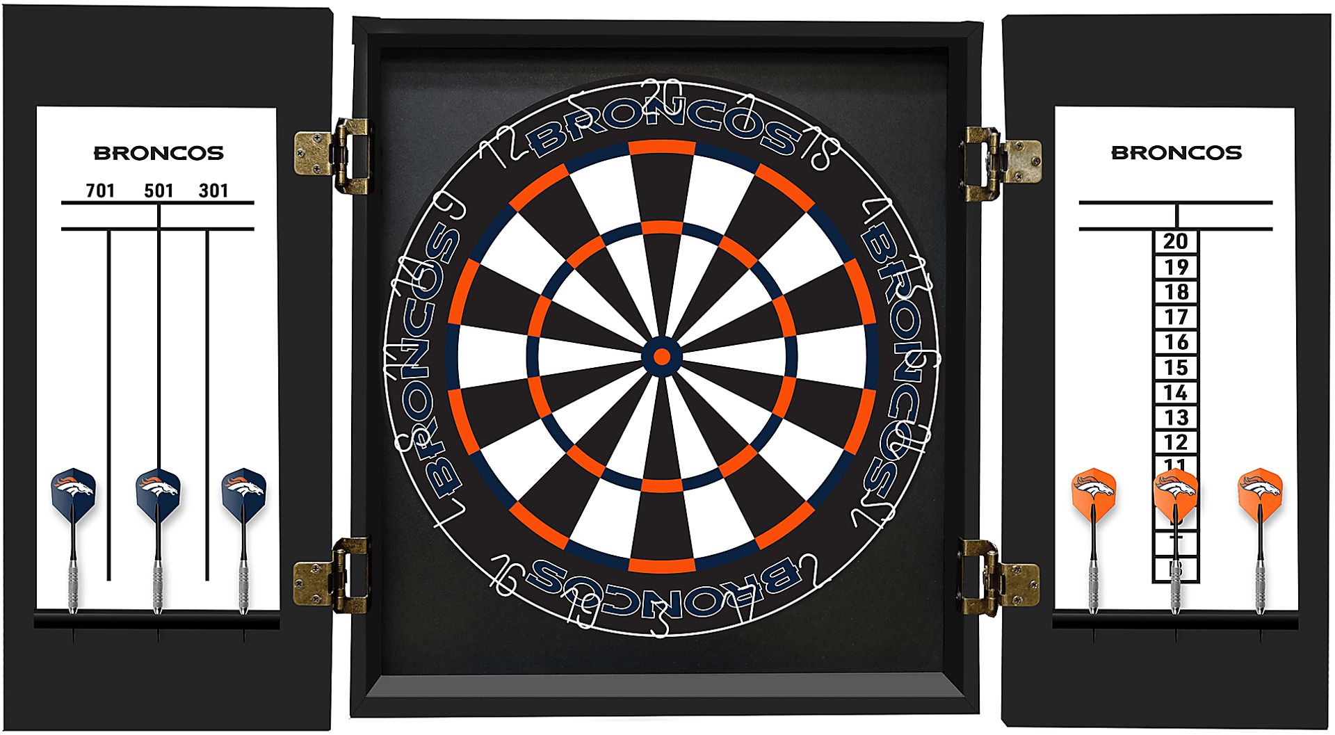 Fan's Choice Black Denver Broncos Dartboard Set - Image 3