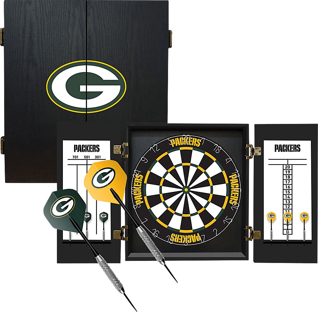 Green Bay Packers Black Dartboard Set
