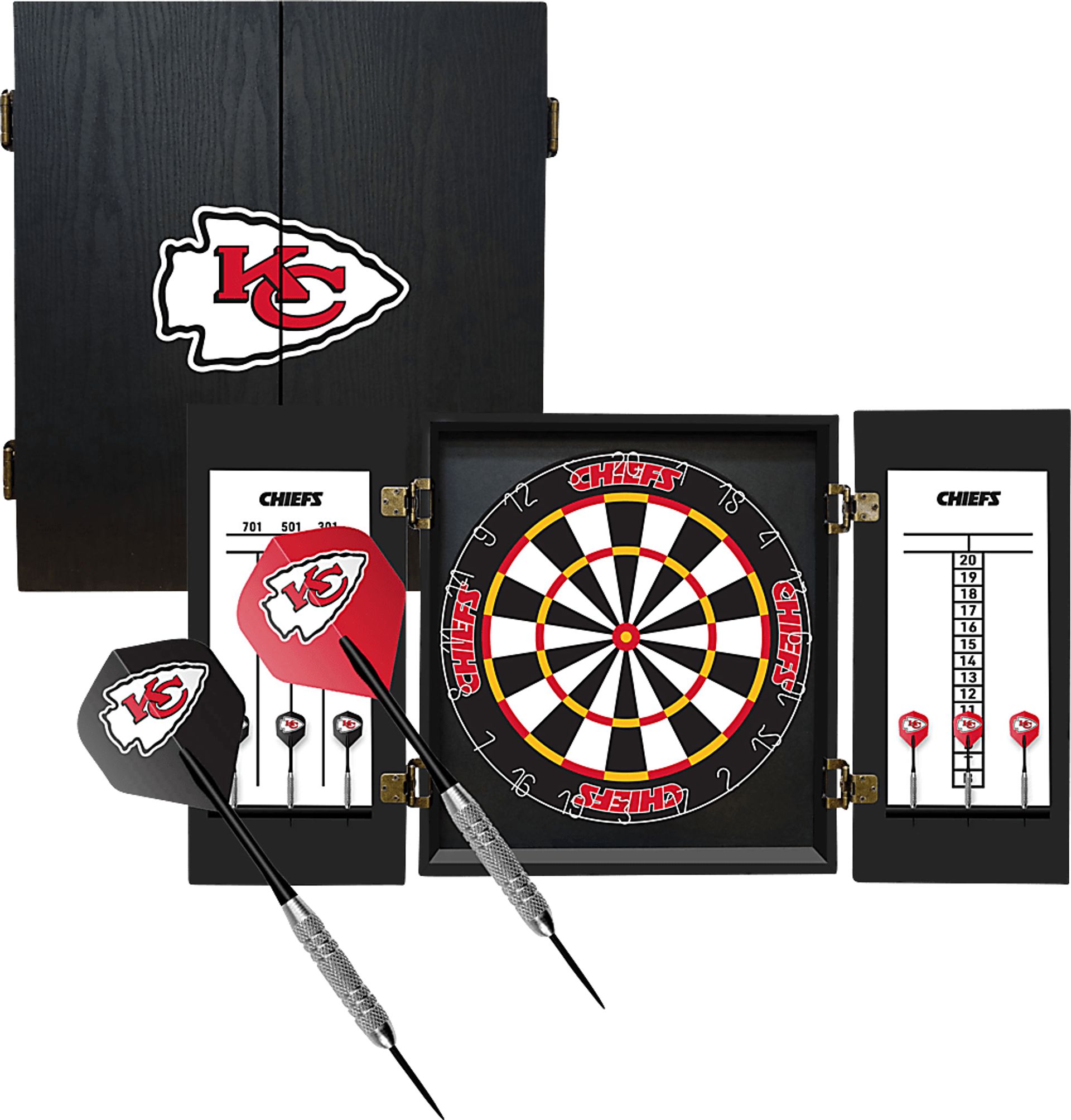 Kansas City Chiefs Black Dartboard Set - Image 1