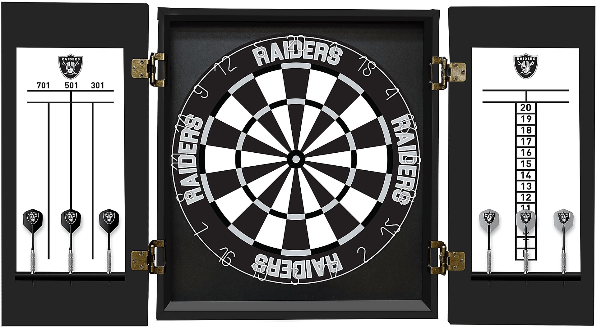 Fan's Choice Black Las Vegas Raiders Dartboard Set - Image 3