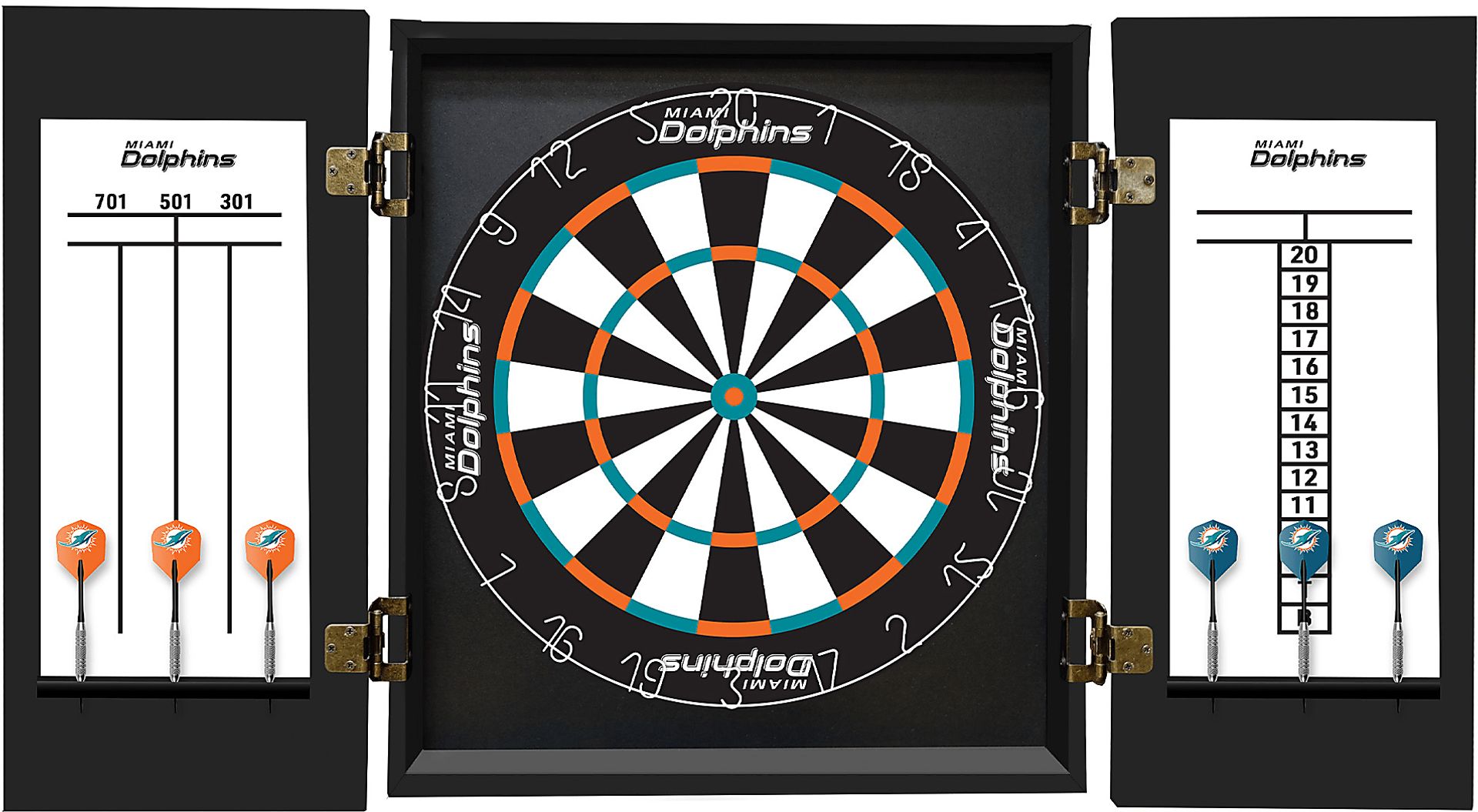 Miami Dolphins Black Dartboard Set - Image 3