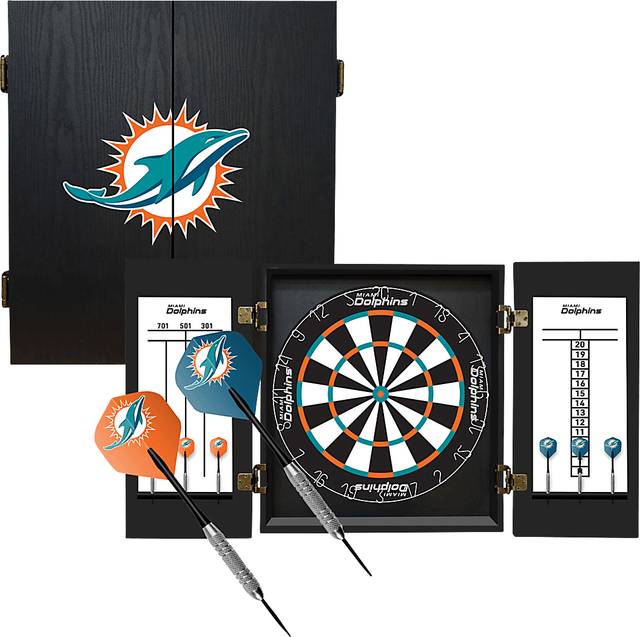 Miami Dolphins Black Dartboard Set - Thumbnail - Image 1