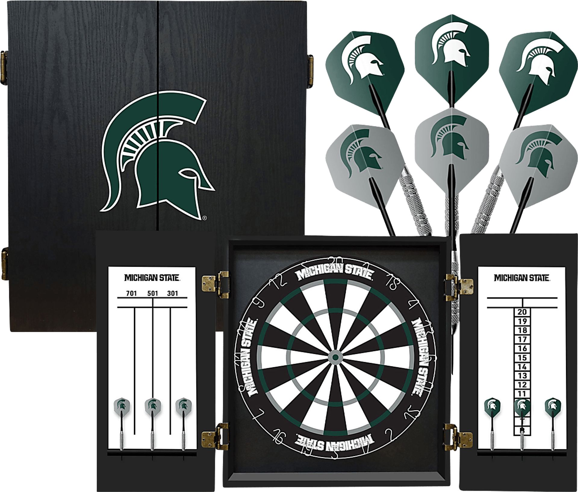 Michigan State Black Dartboard Set - Image 1