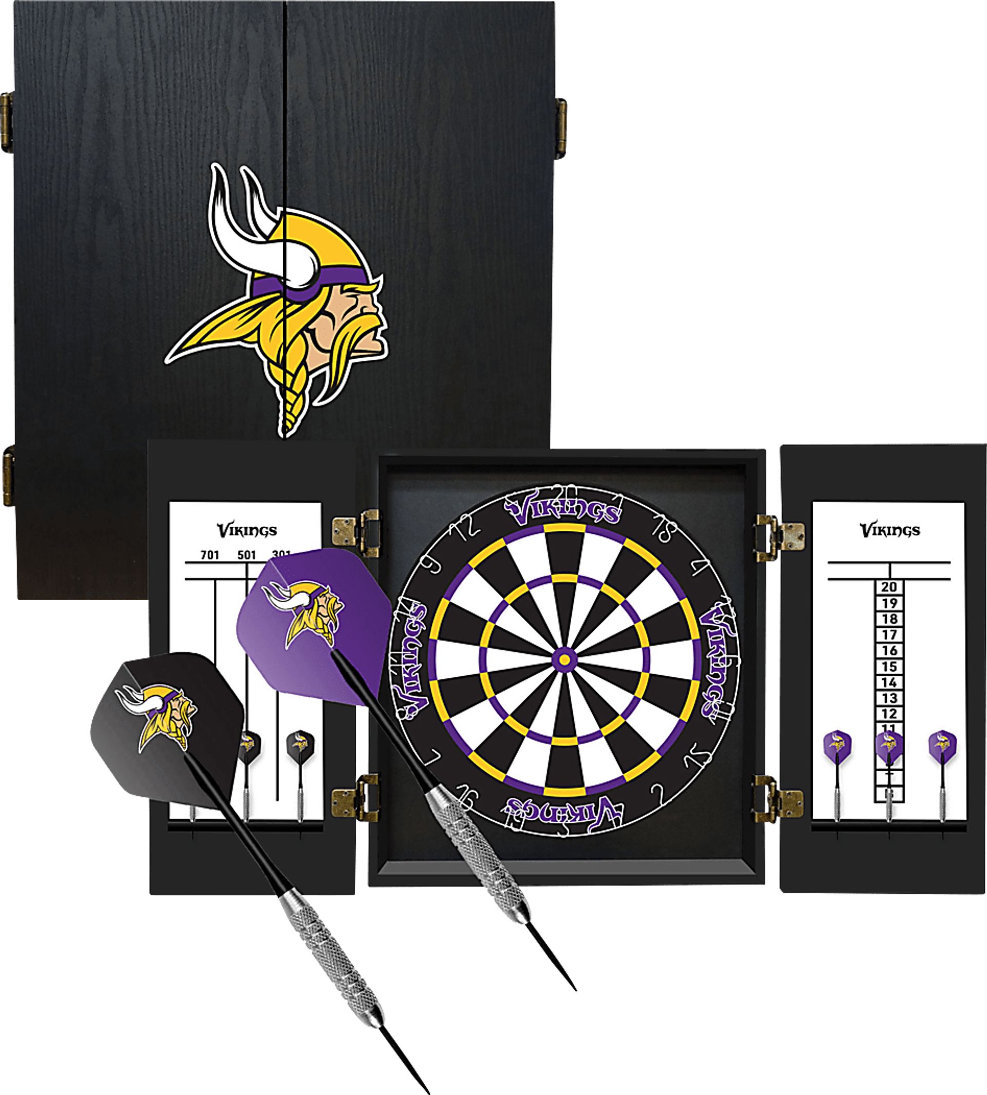 Minnesota Vikings Black Dartboard Set - Image 1