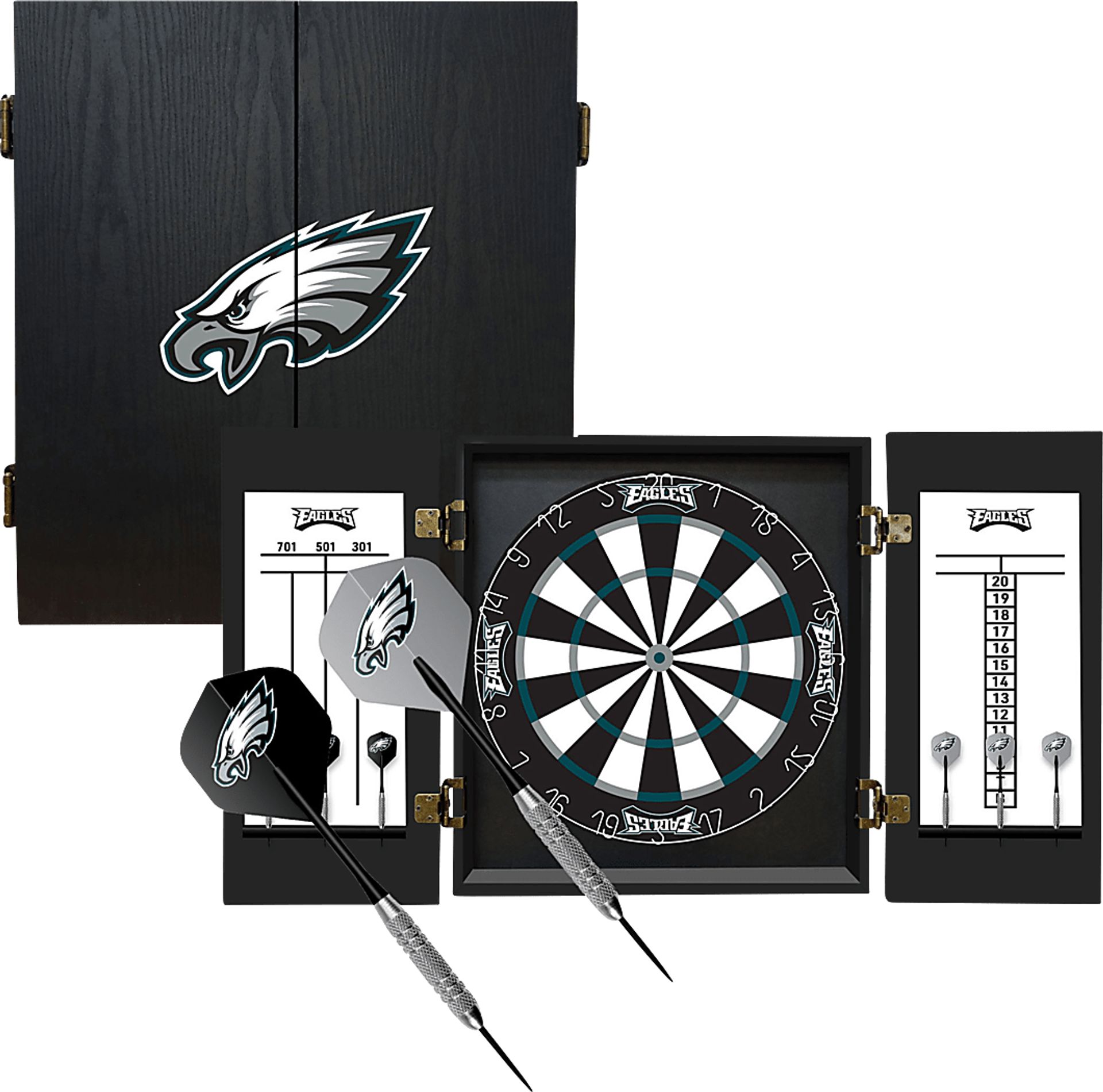 Fan's Choice Black Philadelphia Eagles Dartboard Set - Image 1