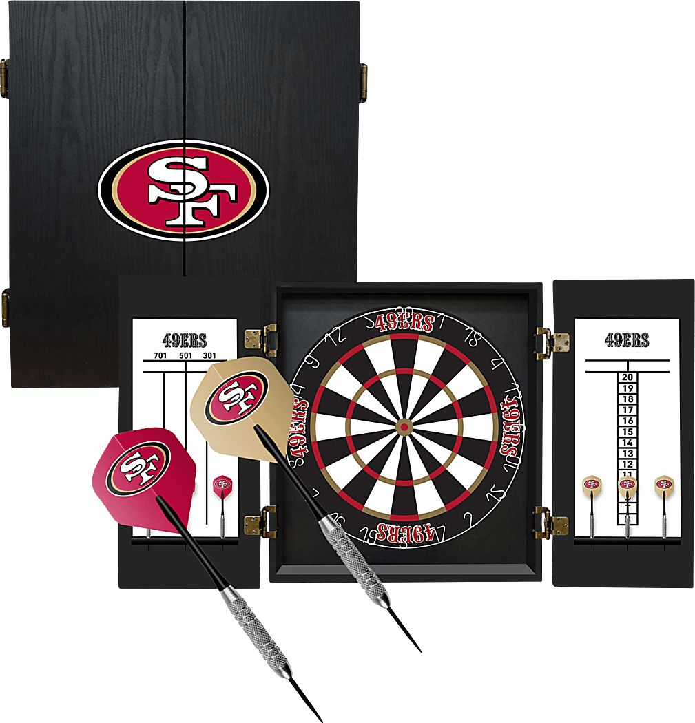 San Francisco 49ers Black Dartboard Set