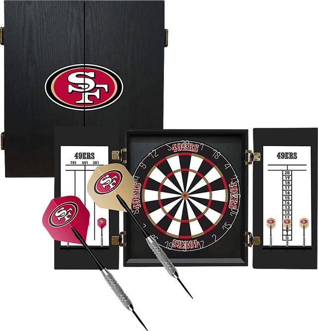 San Francisco 49ers Black Dartboard Set - Thumbnail - Image 1