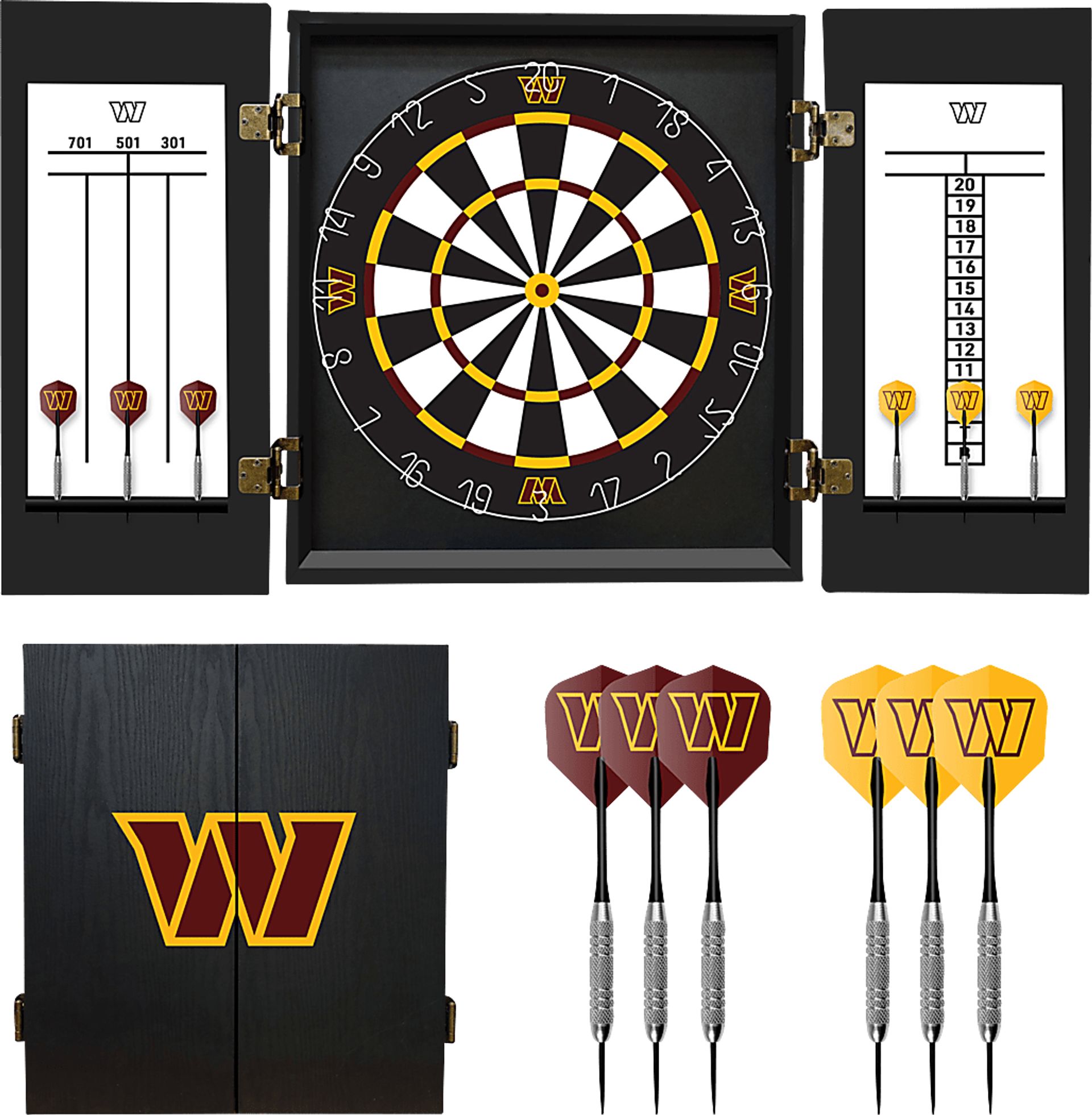 Washington Commanders Black Dartboard Set - Image 1