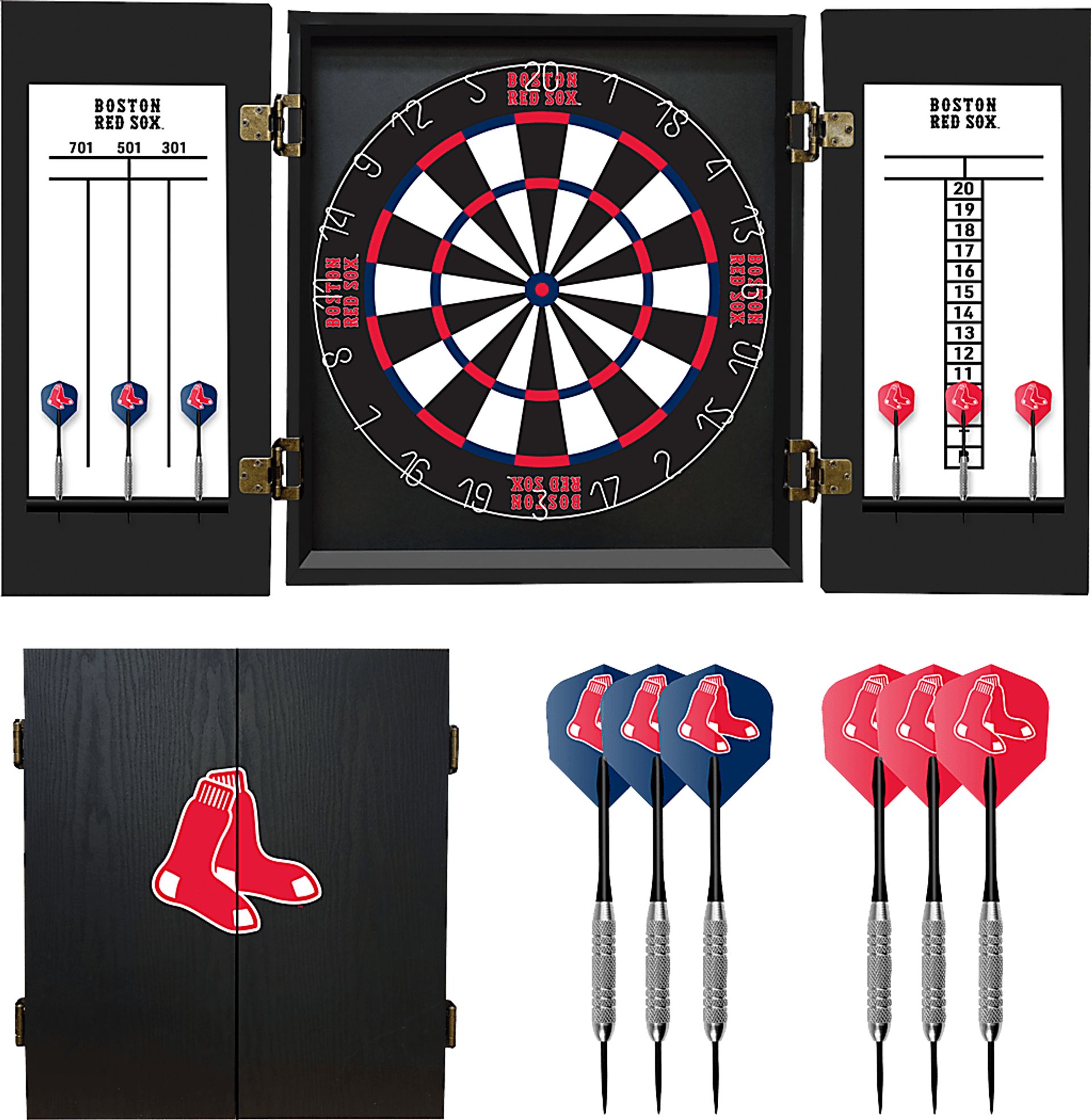 Boston Red Sox Black Dartboard Set - Image 1