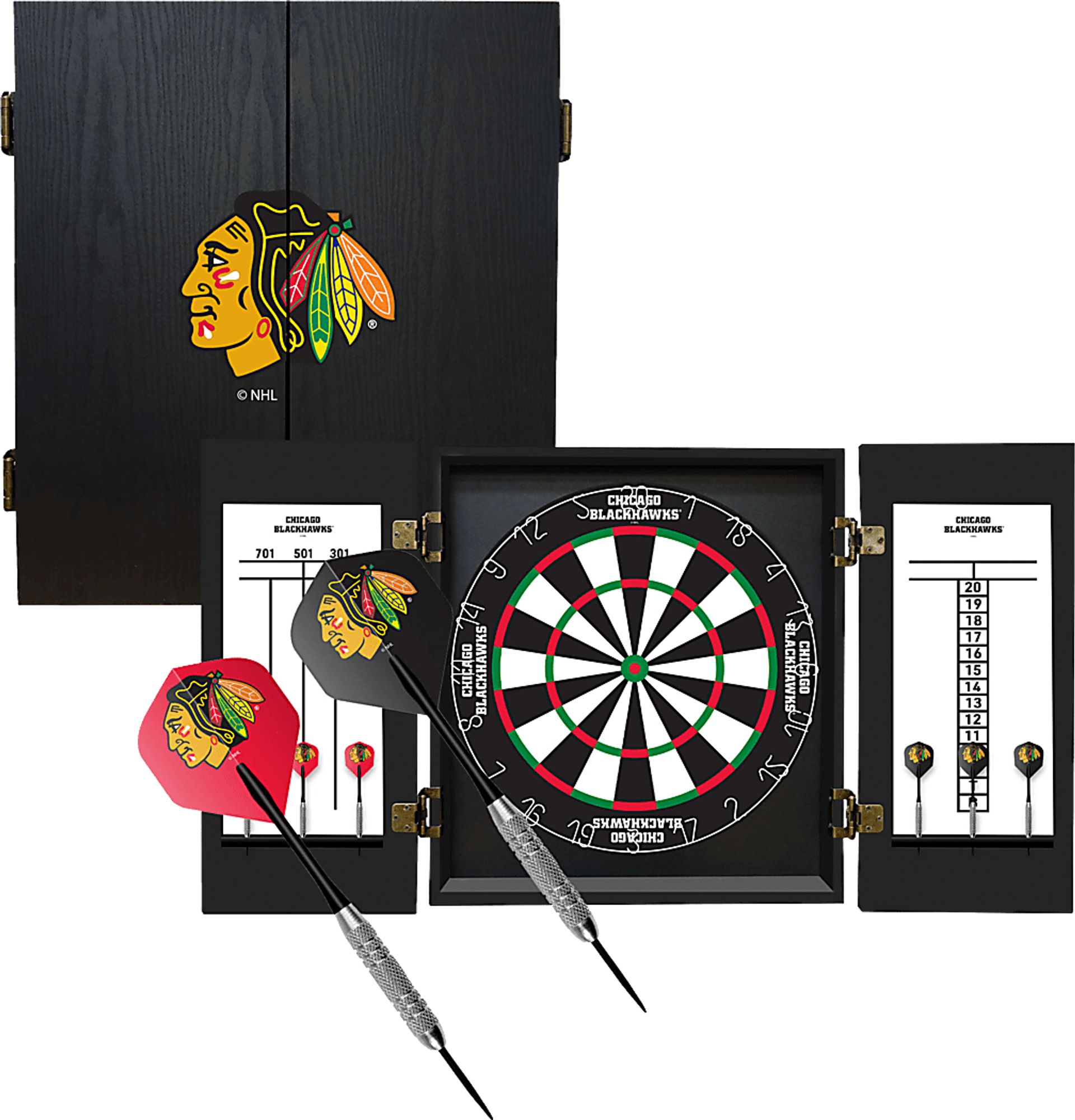 Chicago Blackhawks Black Dartboard Set - Image 4