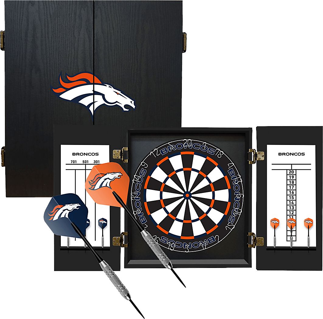 Denver Broncos Black Dartboard Set