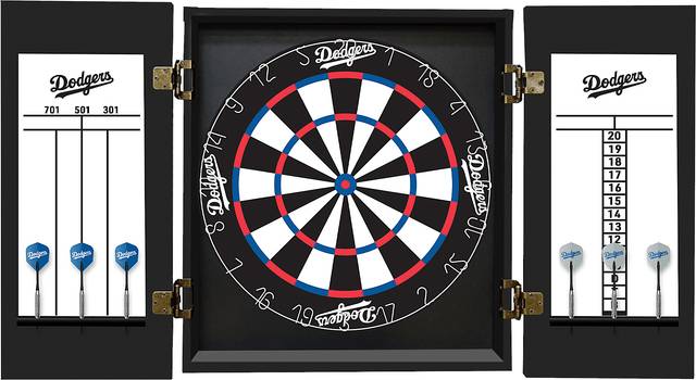Los Angeles Dodgers Black Dartboard Set - Thumbnail - Image 2