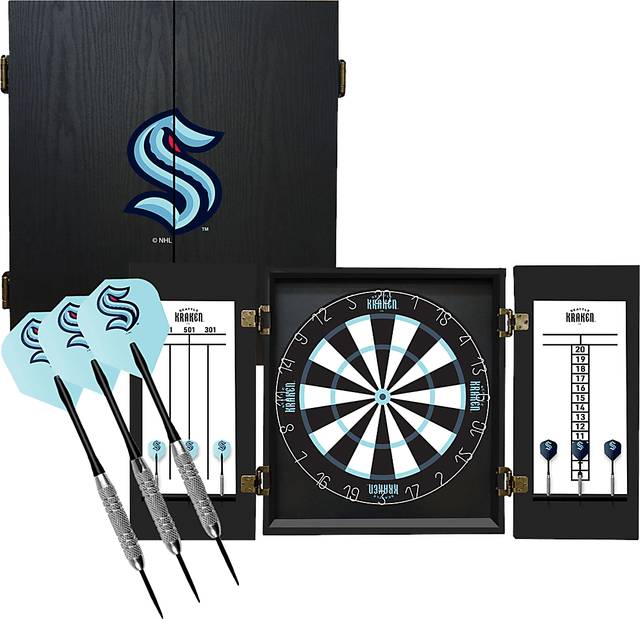 Fan's Choice Seattle Kraken Black Dartboard Set - Thumbnail - Image 5