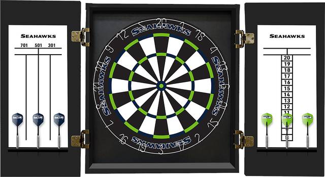 Seattle Seahawks Black Dartboard Set - Thumbnail - Image 3