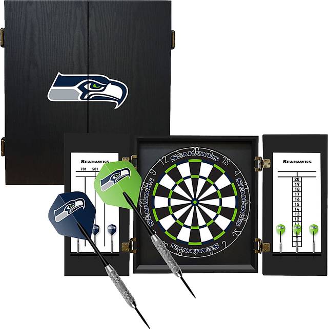 Seattle Seahawks Black Dartboard Set - Thumbnail - Image 1