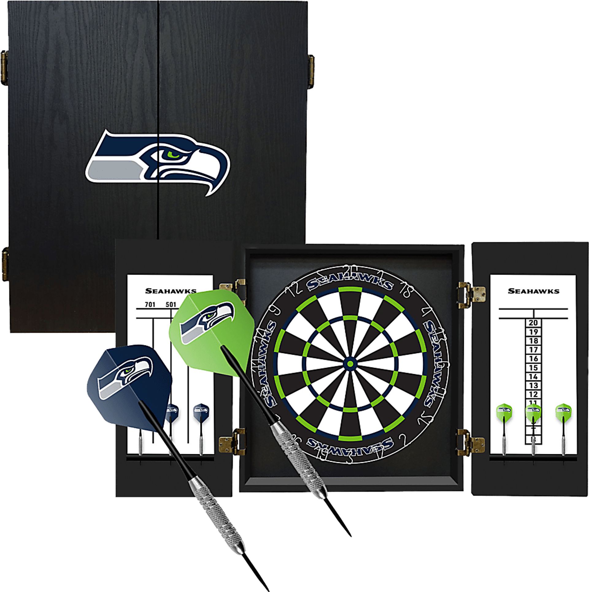Seattle Seahawks Black Dartboard Set - Image 1