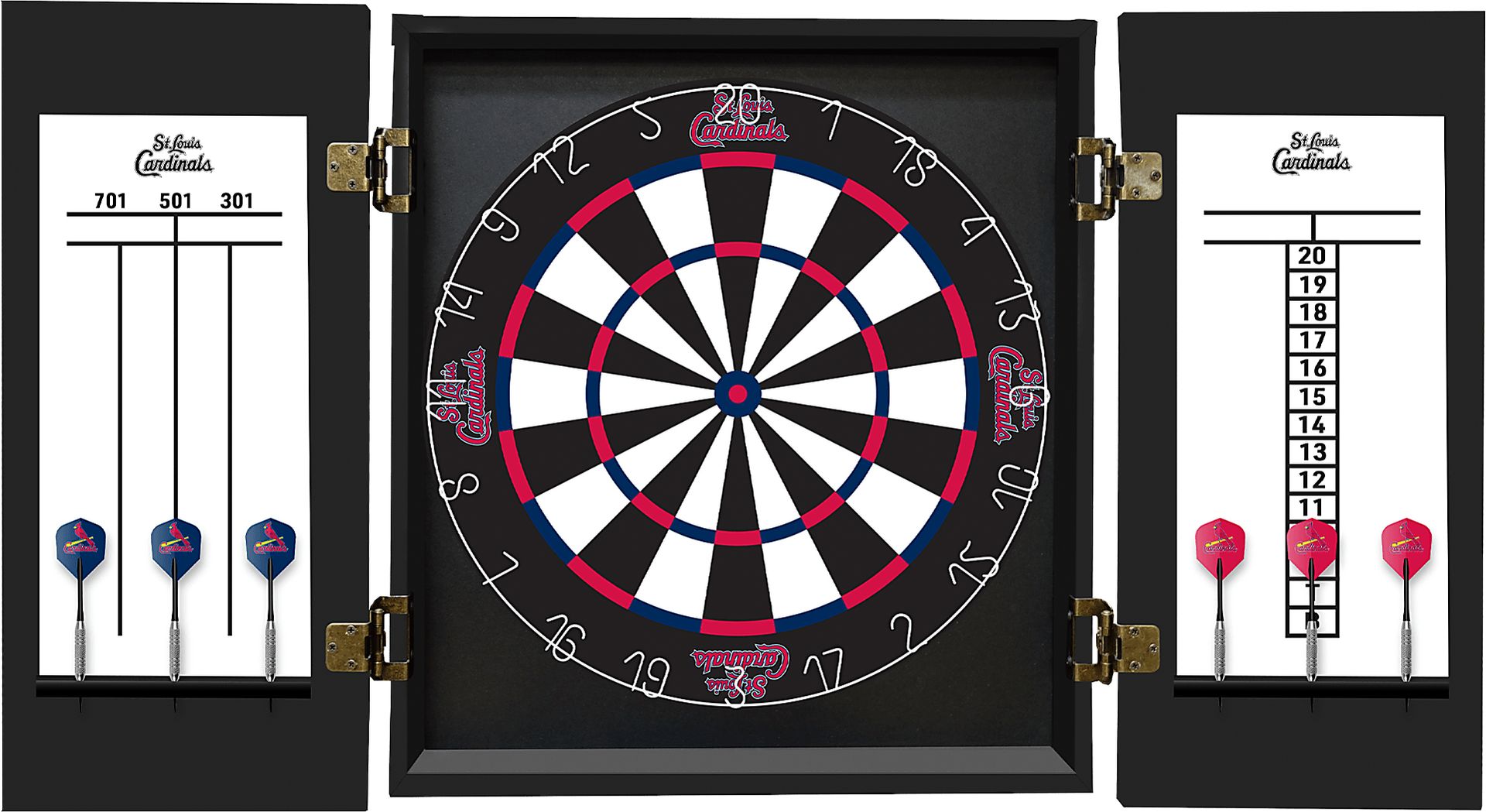 St. Louis Cardinals Black Dartboard Set - Image 3