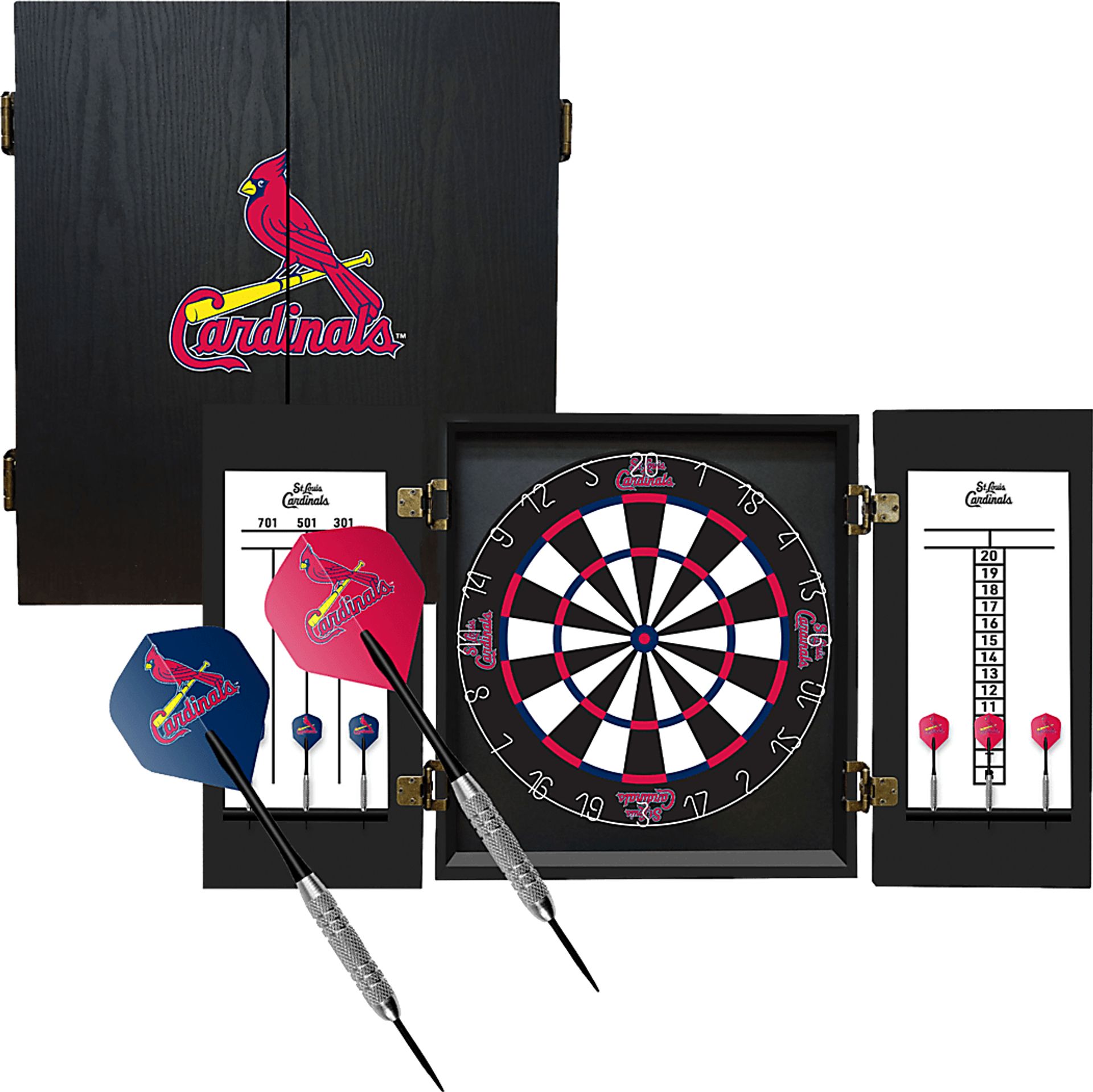 St. Louis Cardinals Black Dartboard Set - Image 4