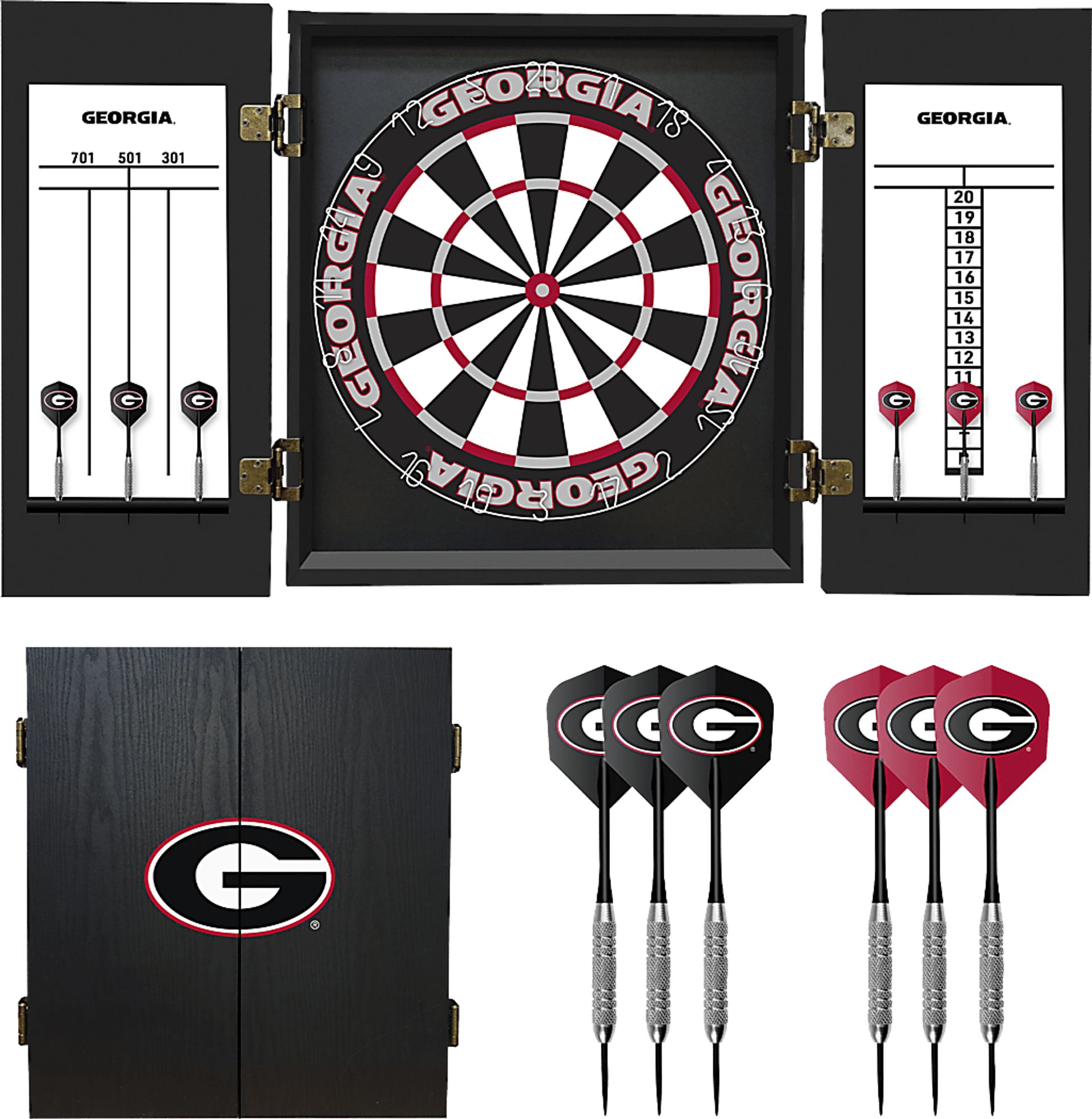 University of Georgia Black Dartboard Set - Image 1