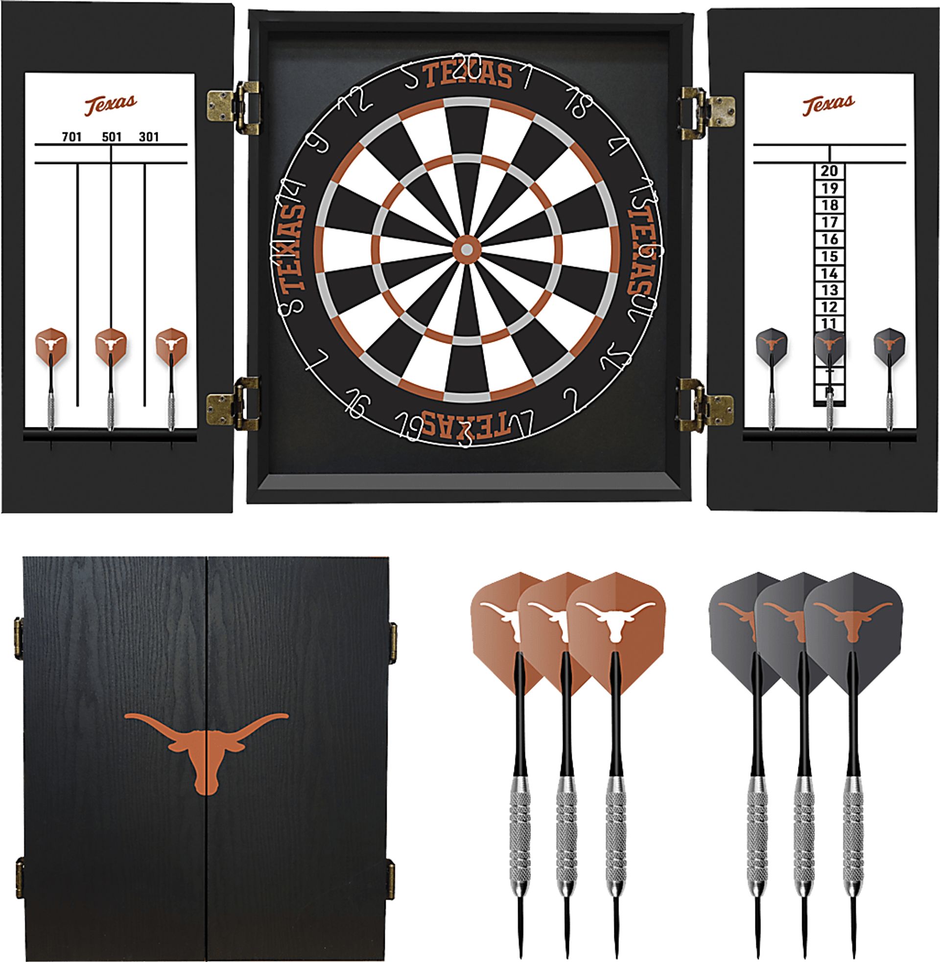 University of Texas Black Dartboard Set - Image 1