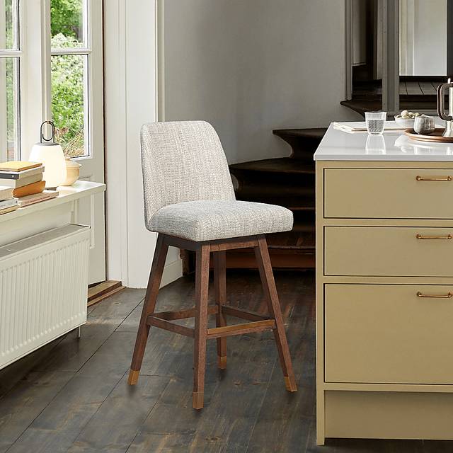 Fanshawe Beige Swivel Barstool - Thumbnail - Image 2