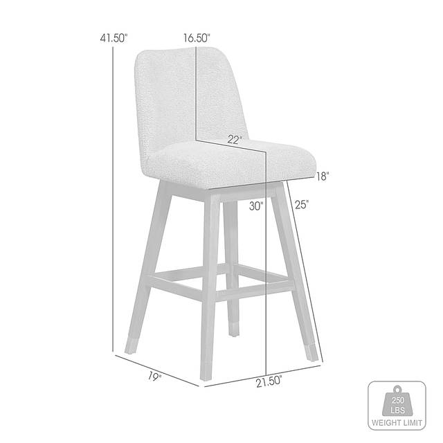 Fanshawe Beige Swivel Barstool - Thumbnail - Image 9