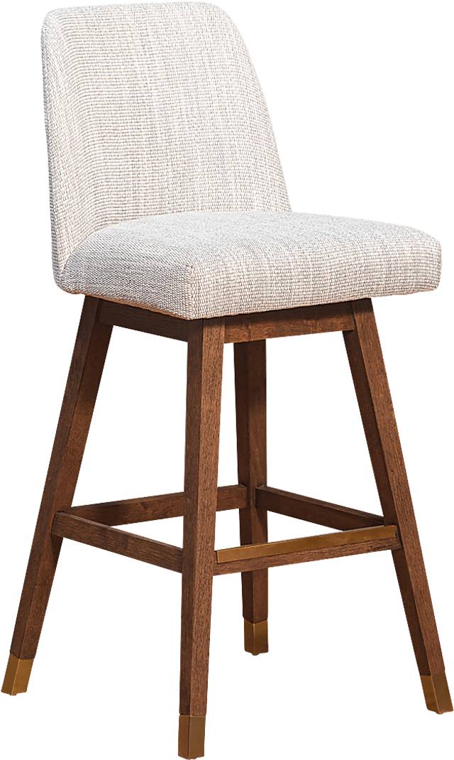 Fanshawe Beige Swivel Barstool - Thumbnail - Image 1
