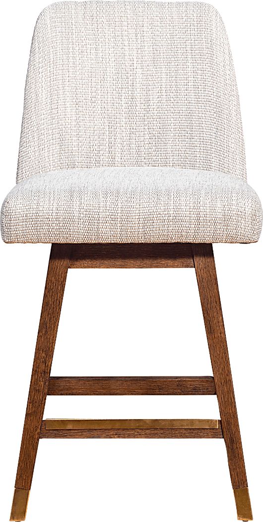 Fanshawe Beige Swivel Counter Stool - Thumbnail 2