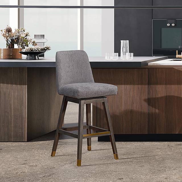 Fanshawe Gray Swivel Bar Stool - Thumbnail - Image 2