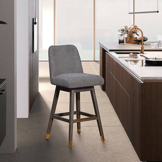 Fanshawe Gray Swivel Barstool - Thumbnail - Image 2