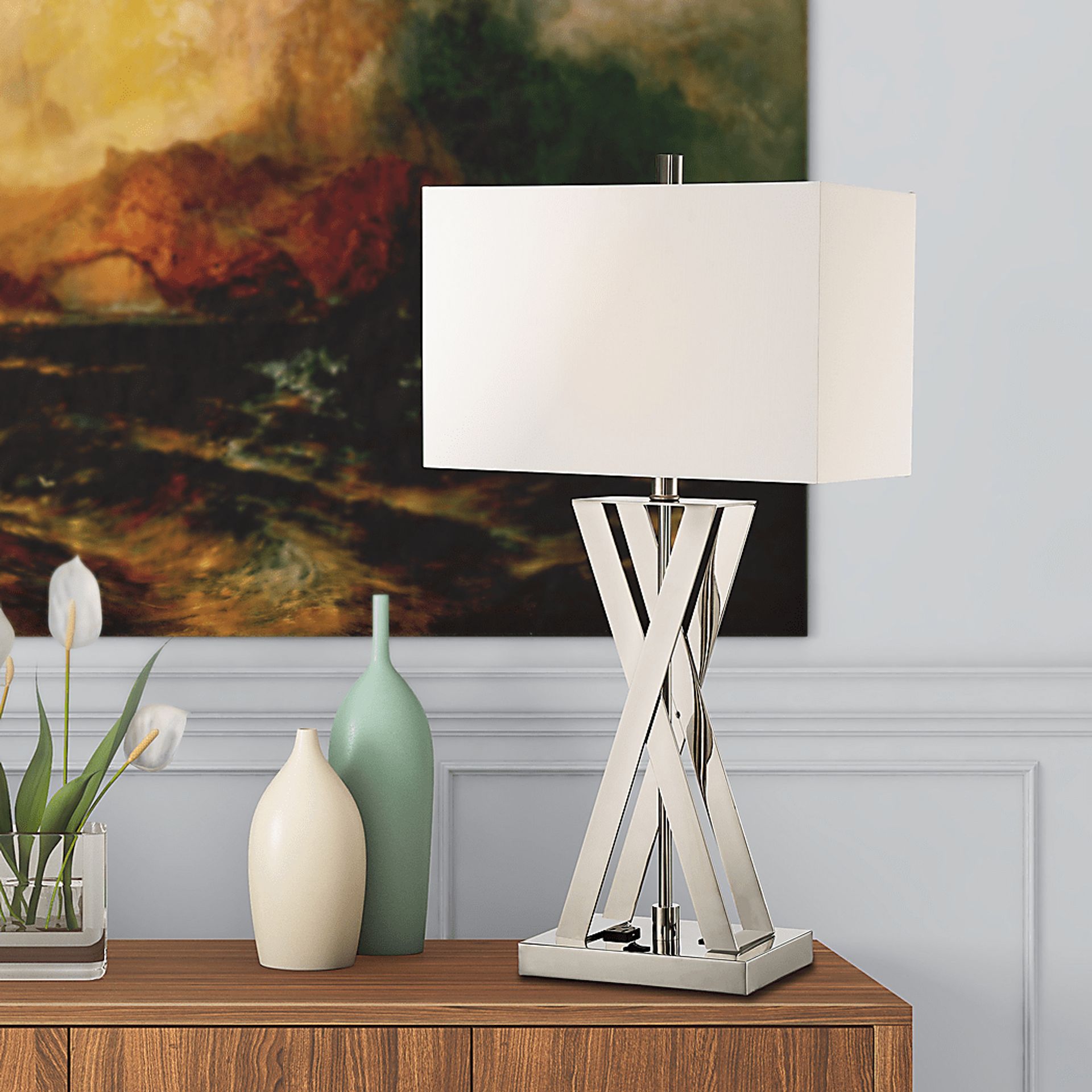 Faraday Place Nickel Table Lamp - Image 3