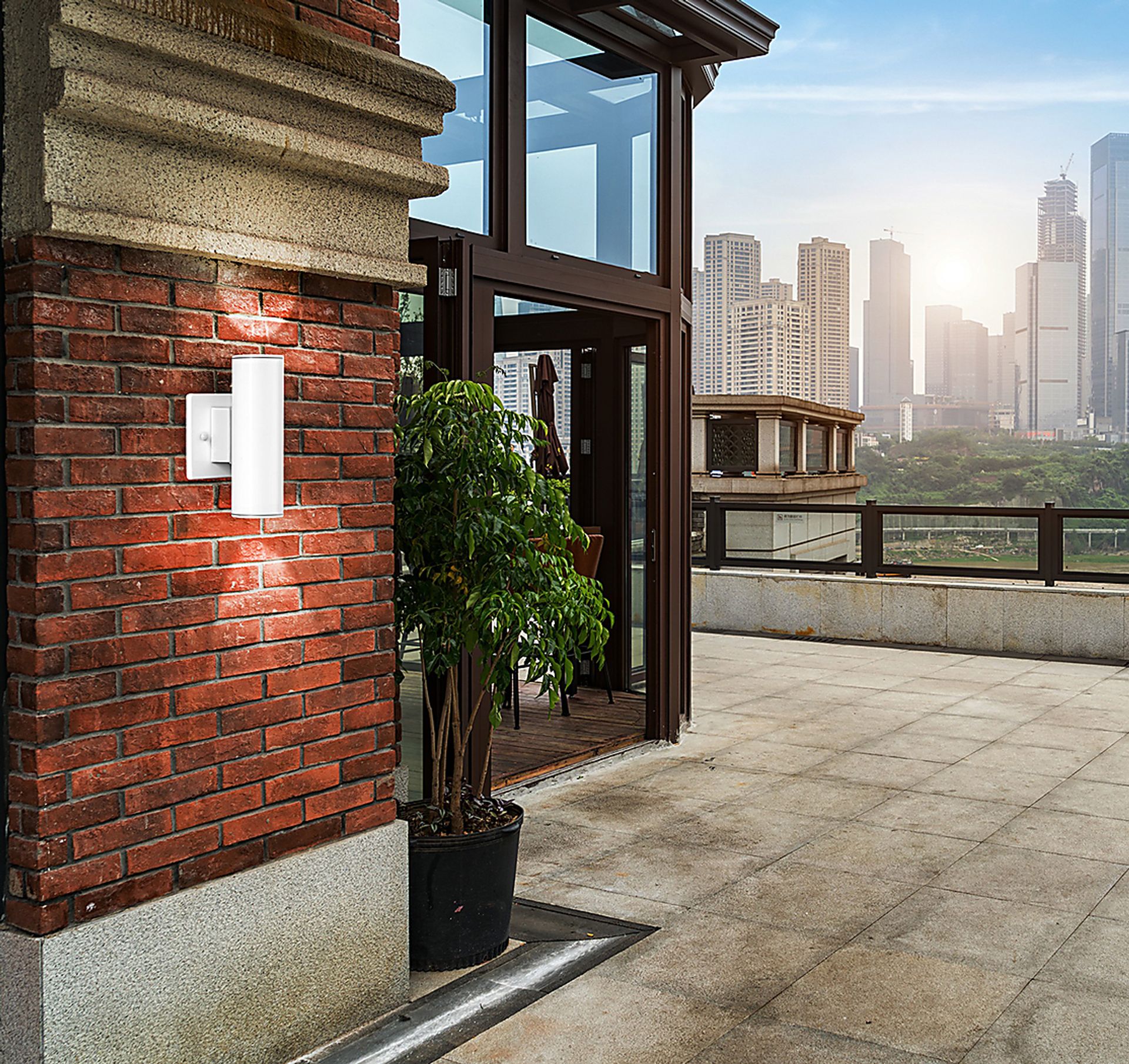 Faraday Summit White Outdoor Sconce - Image 2
