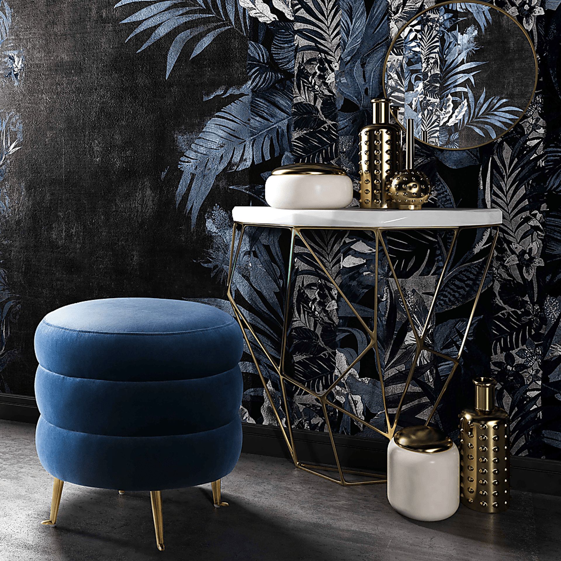 Farfalle Blue Ottoman - Image 5