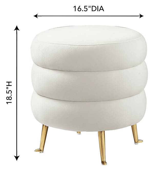 Farfalle Cream Ottoman - Thumbnail - Image 4