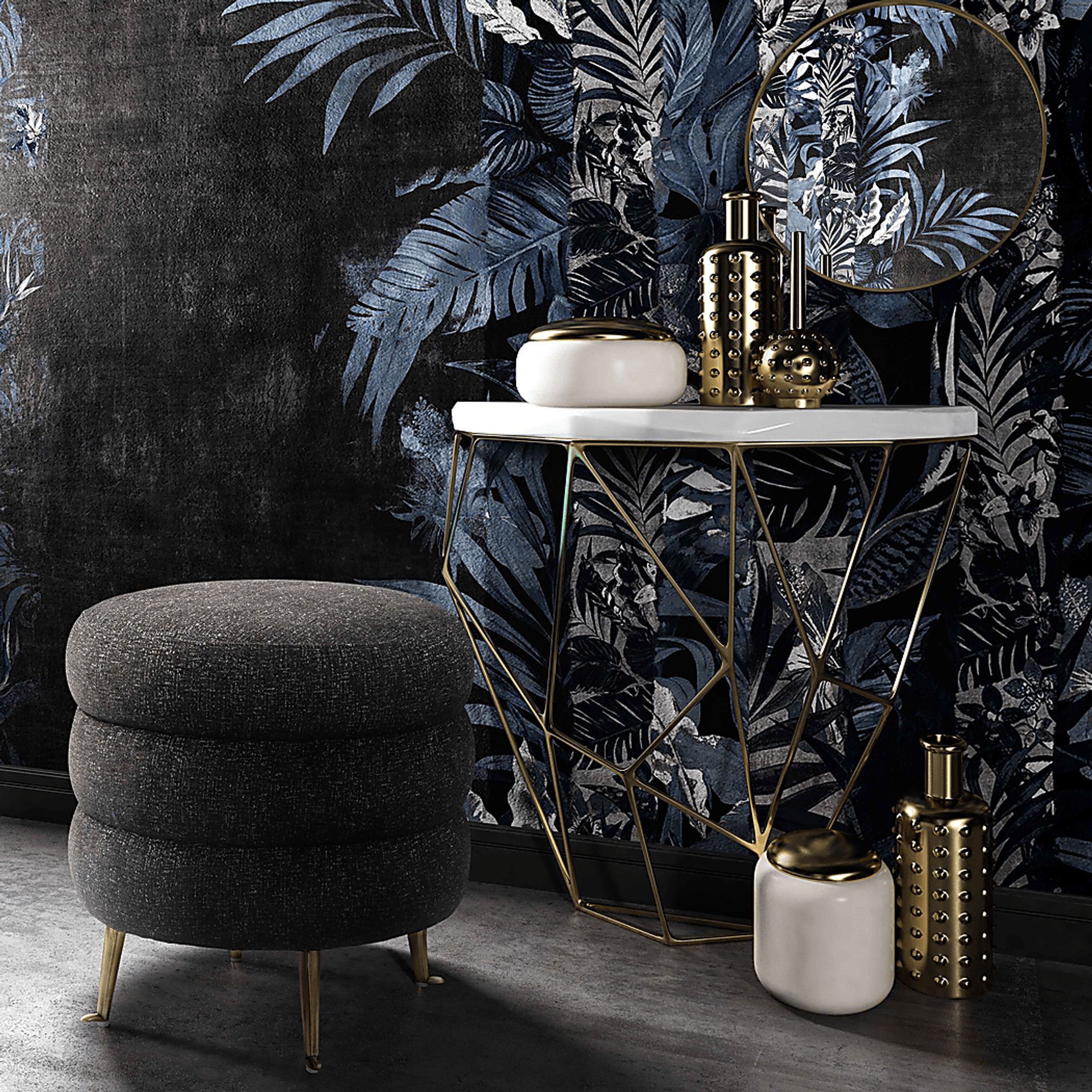 Farfalle Dark Gray Ottoman - Image 6
