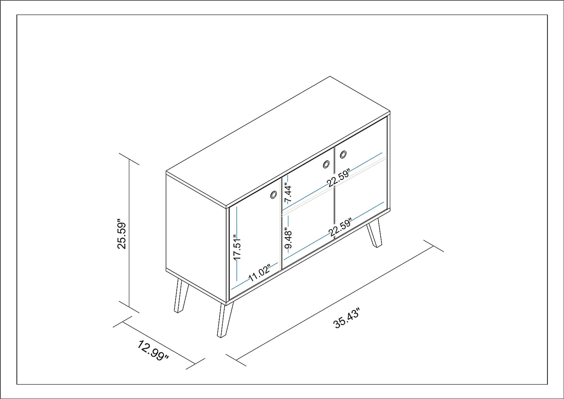 Faringdon White Sideboard - Image 3