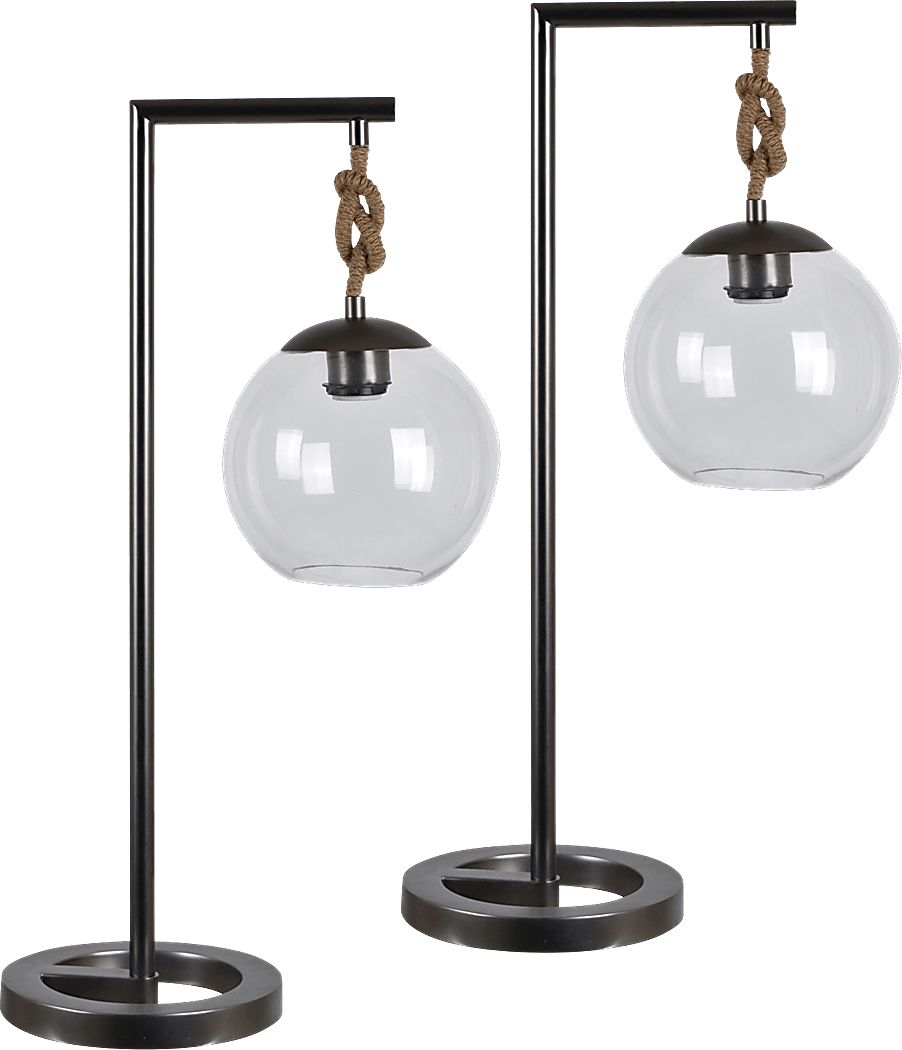 Farleigh Black Table Lamps, Set of 2