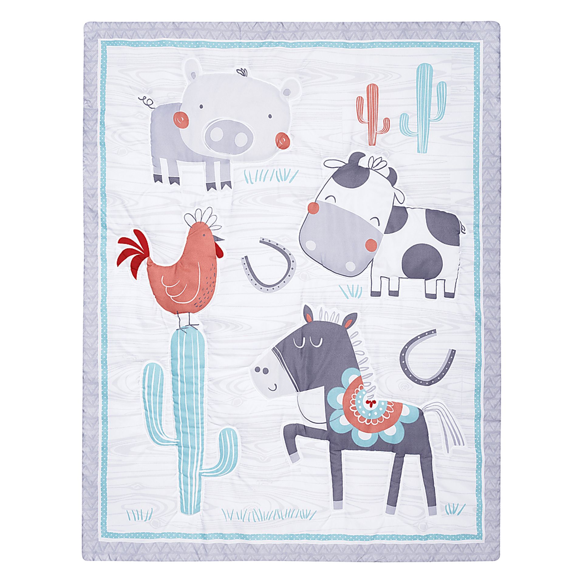 Farm Games White 4 Pc Baby Bedding Set - Image 5