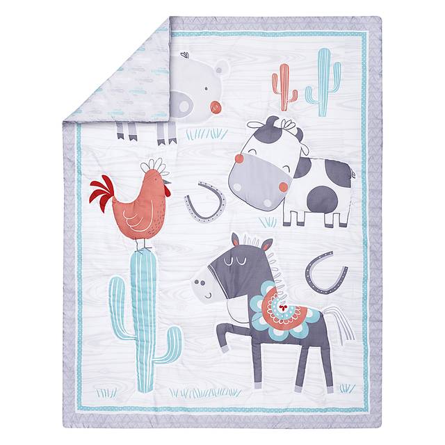Farm Games White 4 Pc Baby Bedding Set - Thumbnail - Image 7