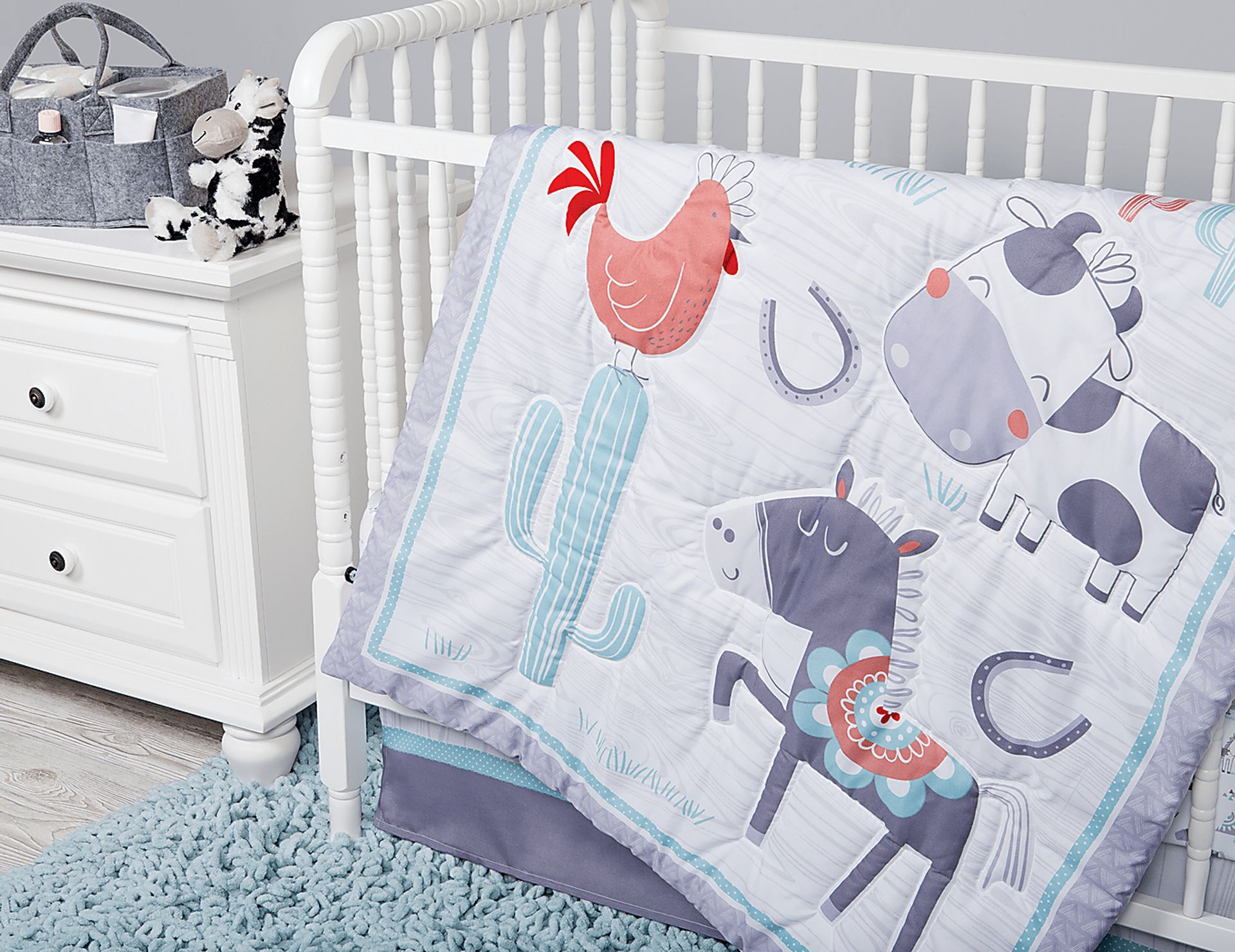 Farm Games White 4 Pc Baby Bedding Set - Image 8