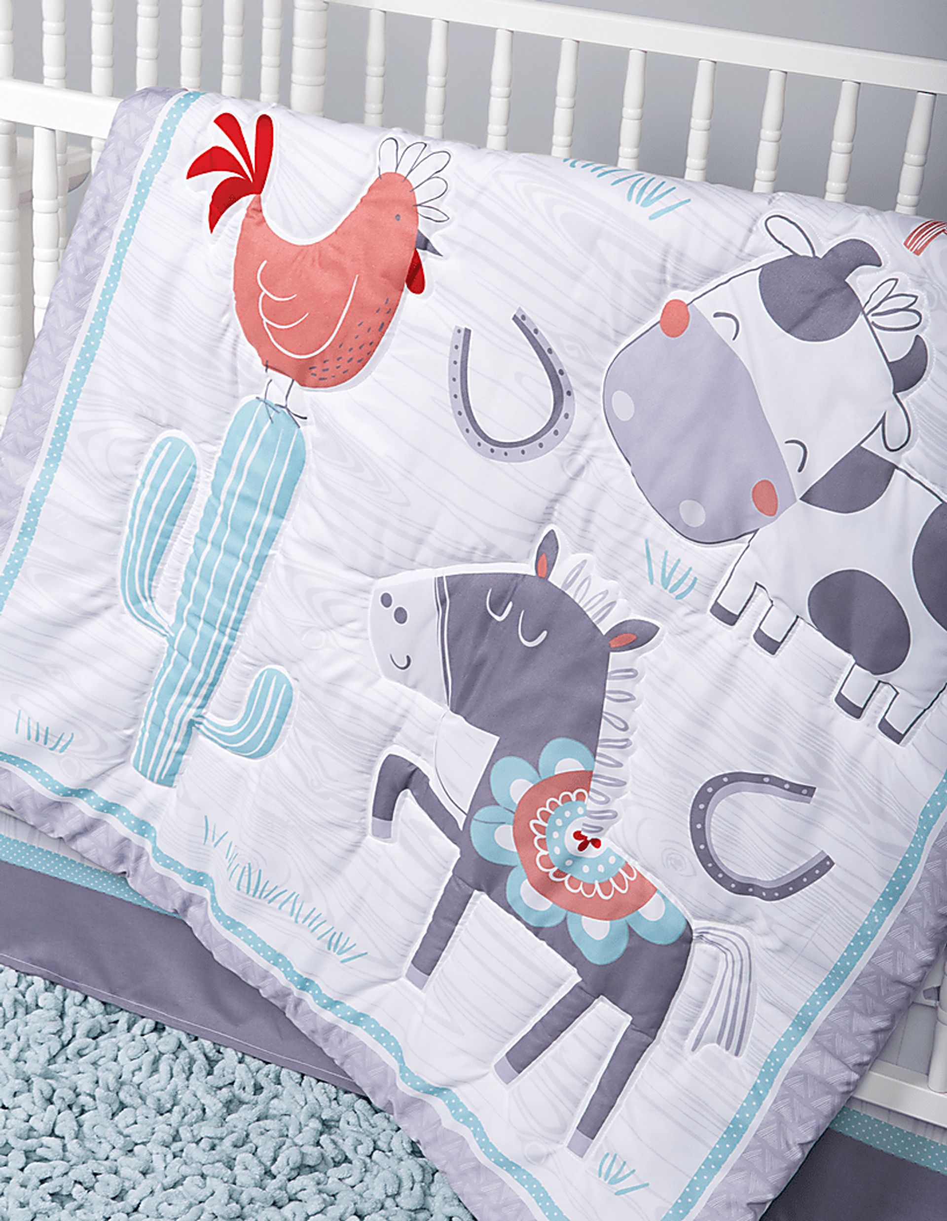 Farm Games White 4 Pc Baby Bedding Set - Image 10