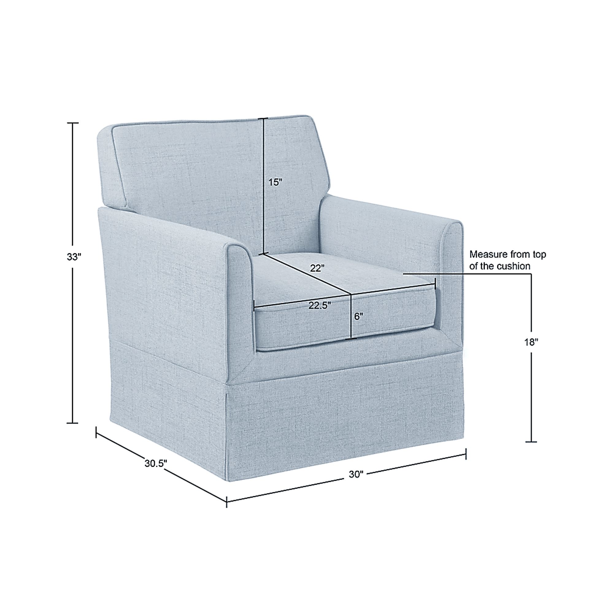 Farnswood Light Blue Accent Chair - Image 11