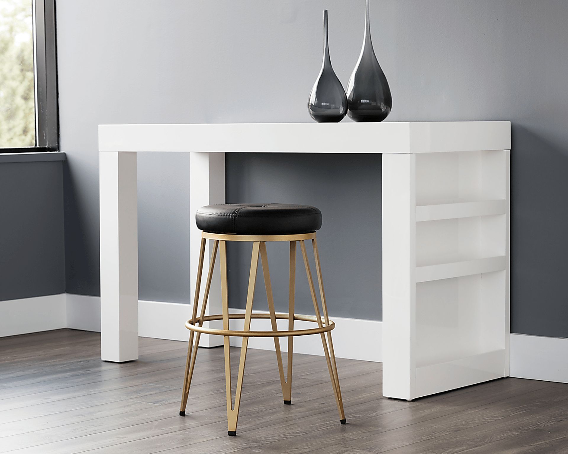 Farnum Black Swivel Counter Height Stool - Image 2