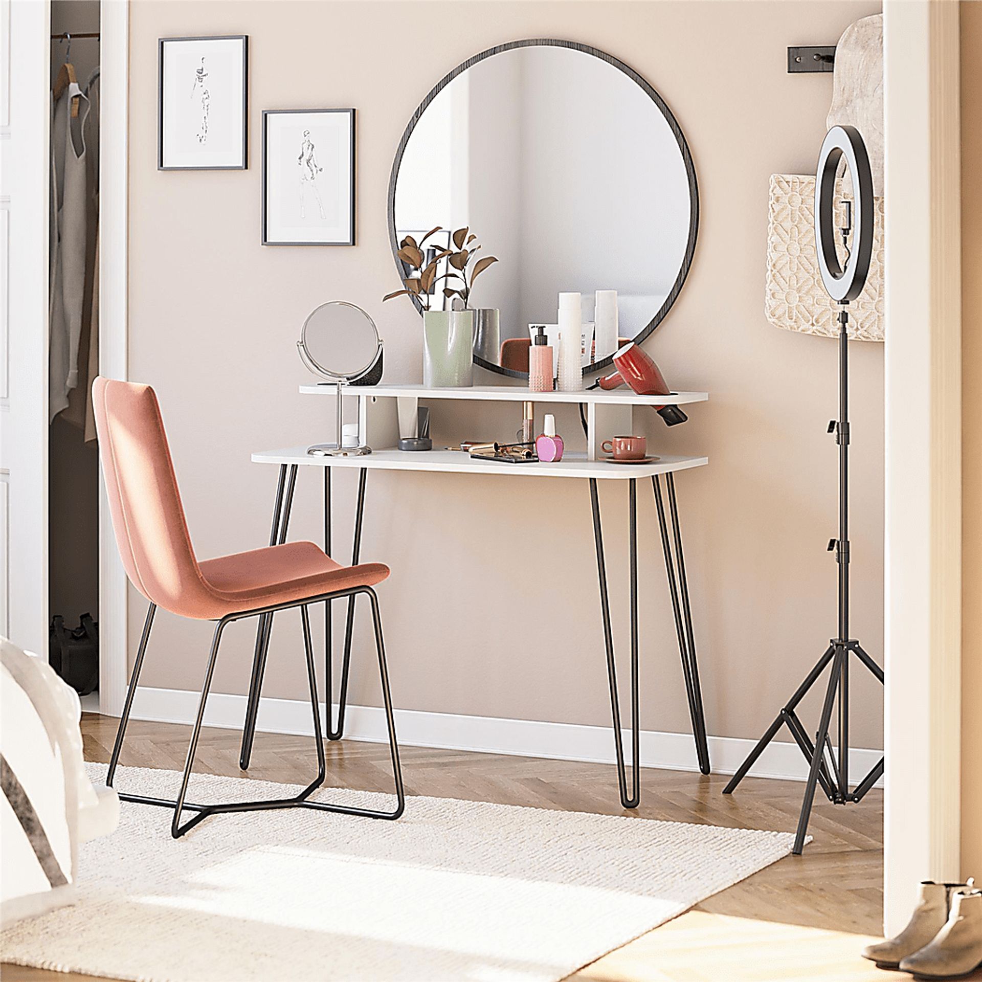 Farolf White Vanity - Image 4