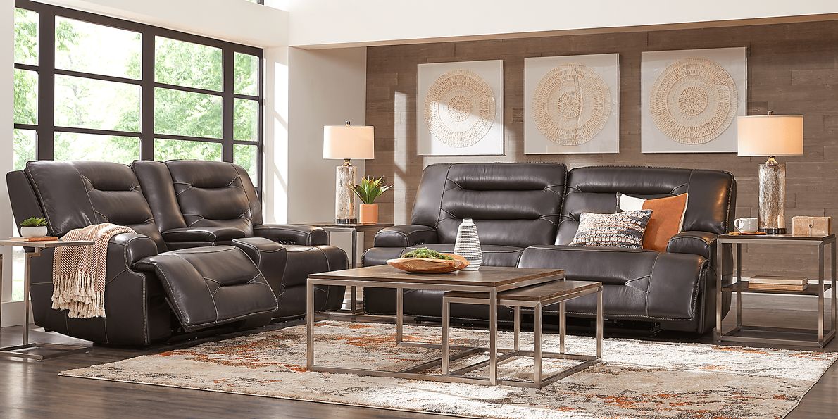 Farona 5 Pc Leather Dual Power Reclining Living Room Set