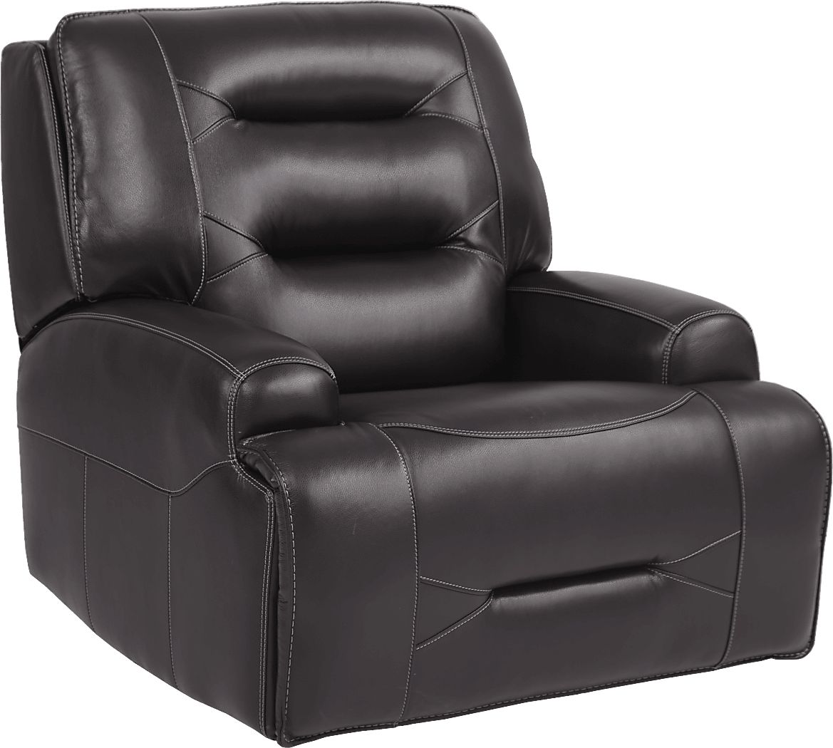 Farona Black Cherry Leather Dual Power Recliner - Rooms To Go