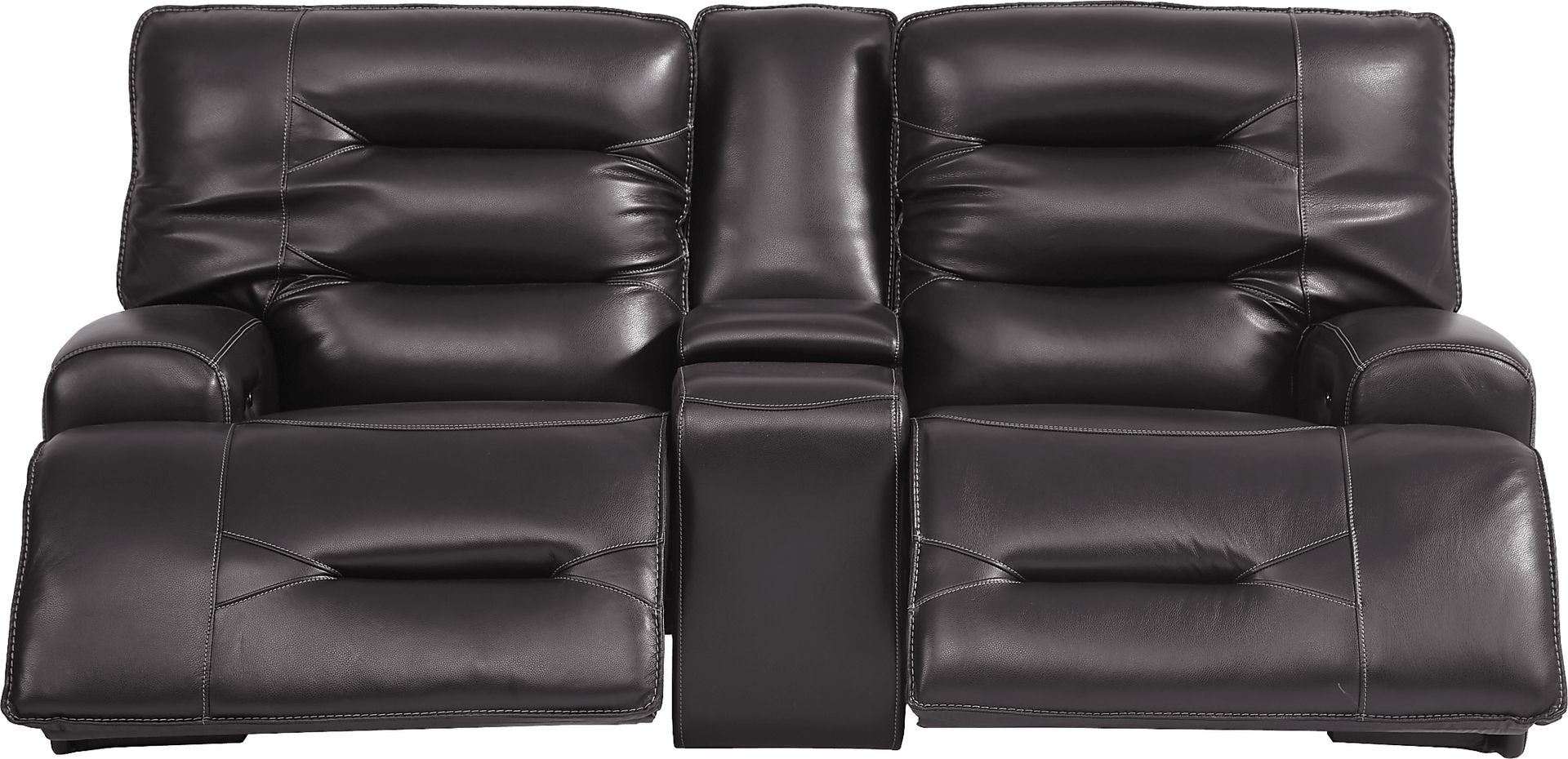 Farona Black Cherry Leather 7 Pc Dual Power Reclining Living Room - Image 8