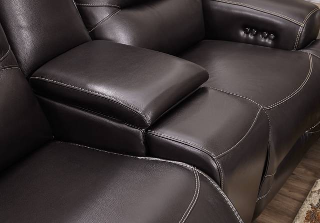 Farona Black Cherry Leather 7 Pc Dual Power Reclining Living Room - Thumbnail - Image 10